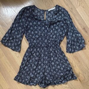 Abercrombie & Fitch Navy and White Patterned Romper